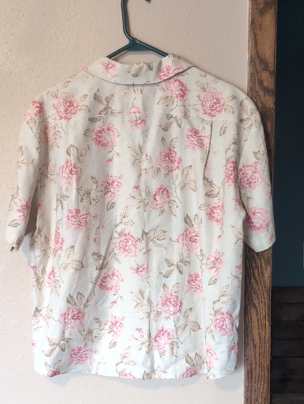 Lauren Ralph Lauren Linen Light Green Floral Short Sleeve Shirt - Picture 6 of 6